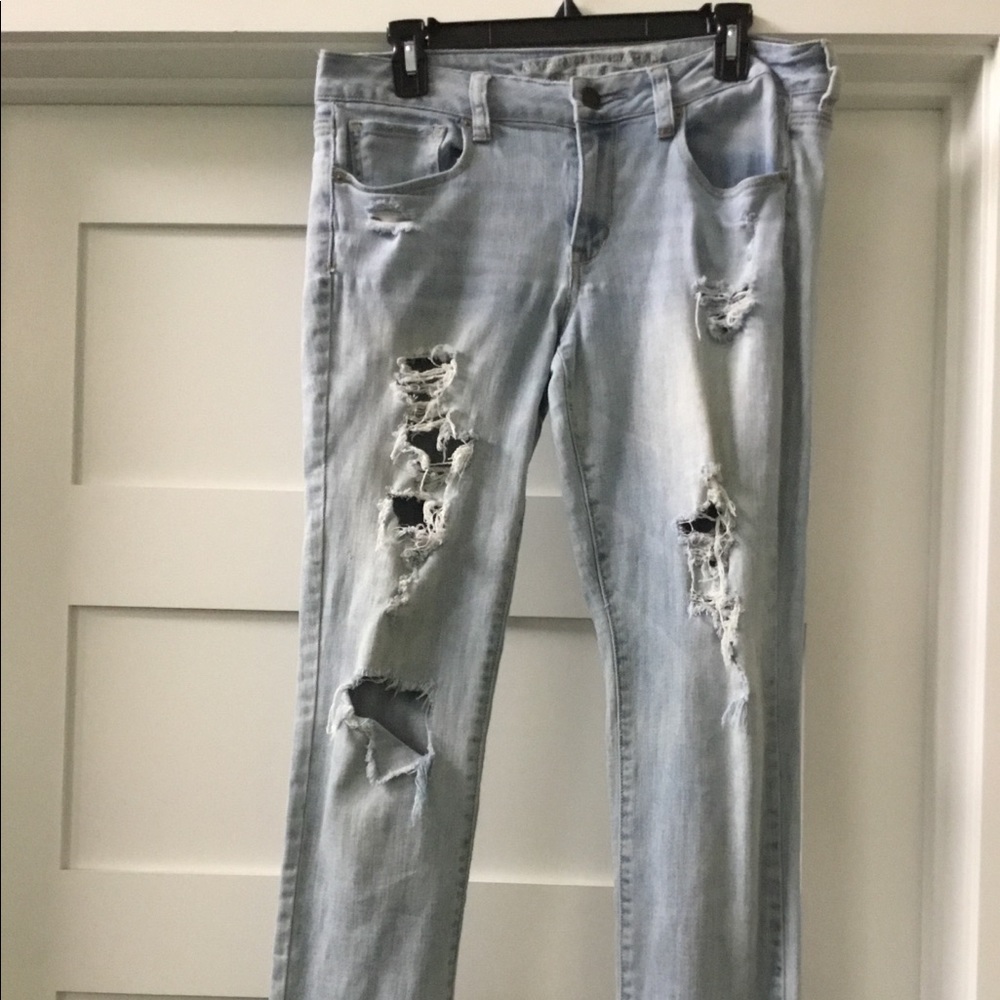 AEO Light Washed Skinny Stretch Jeans Sz 10